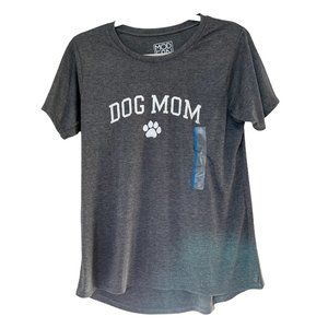 Modern Lux Polyester T-Shirt Large Gray Womens DOG MOM Short Sleeve New
